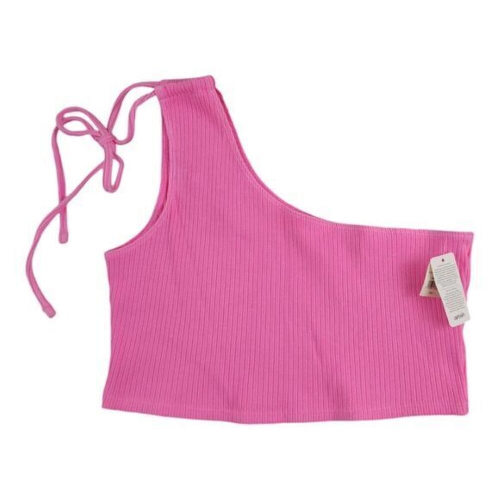 New Aerie One Shoulder Crop Top Ribbed Tank Large